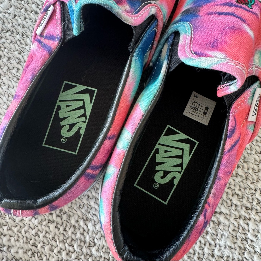 Sz 8 Van’s Skeleton Rose Tie Dye Slip-on - Picture 2 of 8